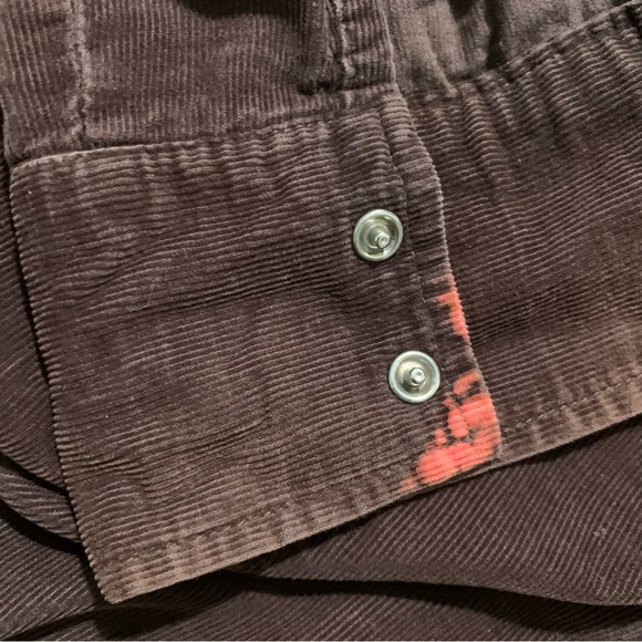 Last call! Vtg express lightweight chocolate brown corduroy western crop shirt - Picture 5 of 10